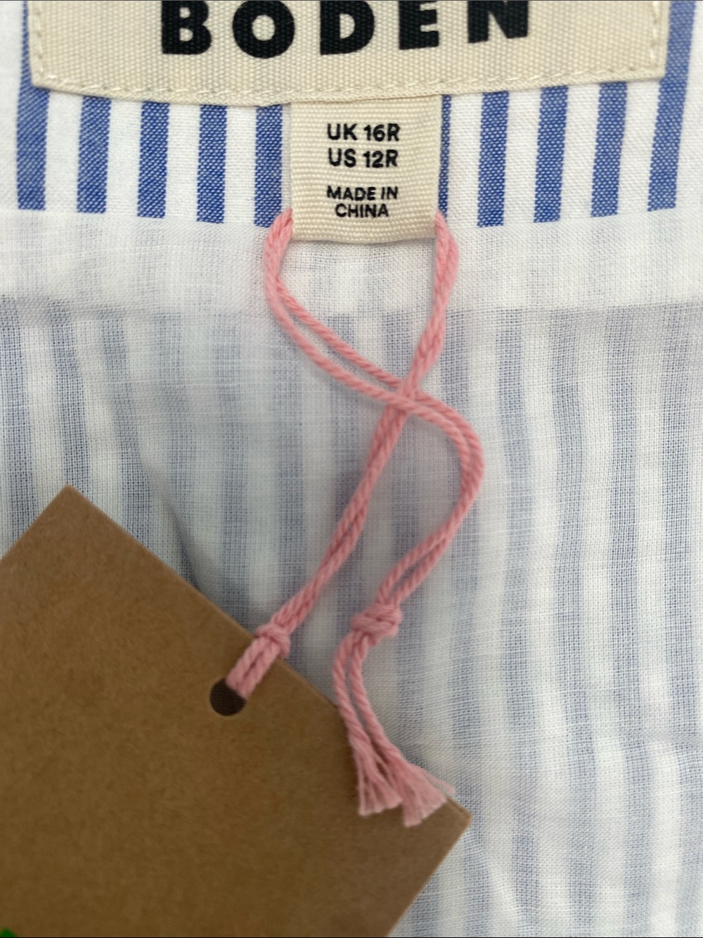 Boden Blue and White Stripe Tiered Midi Dress - Picture 5 of 6